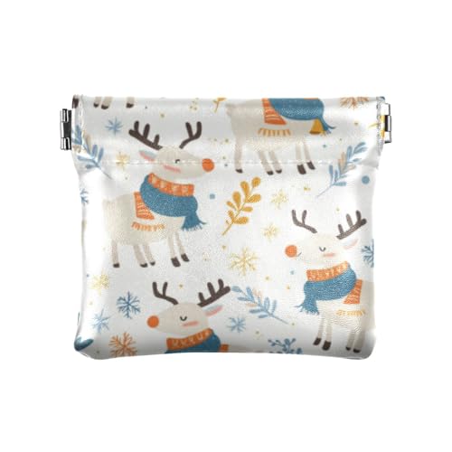Schöne Elch Weihnachten Winter Mode Damen Leder Münzbörse Einzigartige Persönliche Gegenstände Organizer für Frauen Bolsa Pequena Para Monedas von SyXIOP