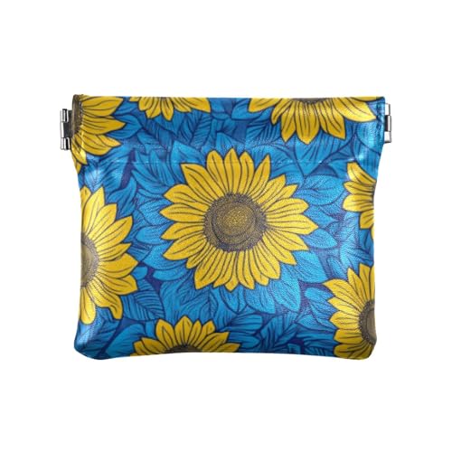 Sonnenblumengelb, modische Damen-Geldbörse aus Leder, ausgefallener Verschluss, Kartenhalter für Männer und Frauen, Reisen, Para Mujer Pequeno von SyXIOP