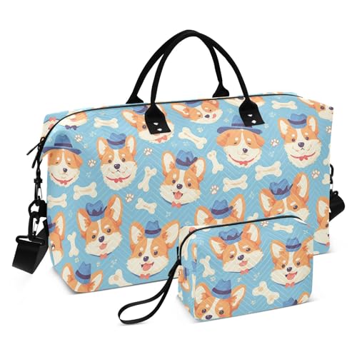 Sporttasche mit niedlichem Cartoon-Hut, Tier, Hundeknochen, dekorativ, groß, Reisetasche, Sporttasche, Turnbeutel mit verstellbarem Riemen für Trekking, große Kapazität, Bolsas Para Sporttasche mit niedlichem Cartoon-Hut, Tier, Hundeknochen, dekorativ, groß, Reisetasche, Sporttasche, Turnbeutel mit verstellbarem Riemen für Trekking, große Kapazität, Bolsas Para von SyXIOP
