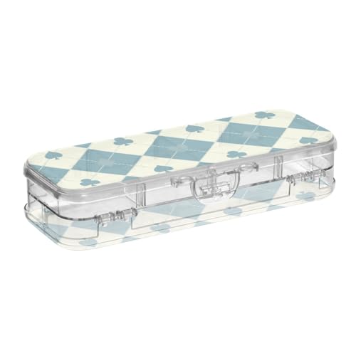 Stiftebox mit Schoker-Design, transparent, Kunststoff, doppellagig, für Schule, mit Schnappdeckel, Blau / Beige Stiftebox mit Schoker-Design, transparent, Kunststoff, doppellagig, für Schule, mit Schnappdeckel, Blau / Beige von SyXIOP