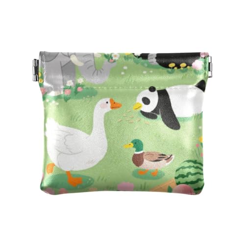 Süße Cartoon-Zoo-Geldbörse aus PU-Leder, klein, wasserdicht, Make-up-Tasche für Männer und Frauen, Reisen, Bolsas Para von SyXIOP