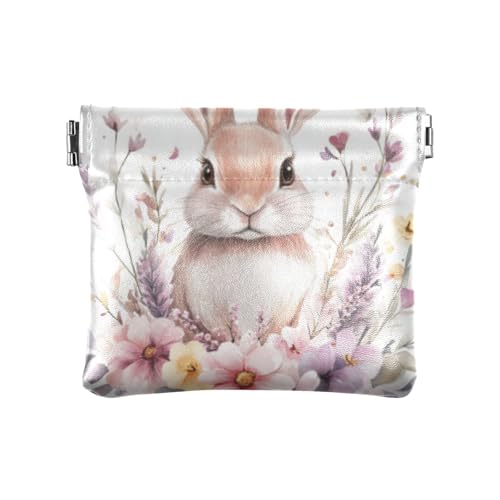 Süße weiße Hasenblüte Ostern Mode kleine Leder Münzbörse Niedliche persönliche Gegenstände Organizer für Frauen de monedas para carro von SyXIOP