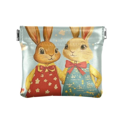 Süße weiße Kaninchenblüte Ostern Mode Damen Leder Münzgeldbörse Wasserdicht Make-up Tasche Wechselgeldbörse für Frauen monedero para monedas von SyXIOP