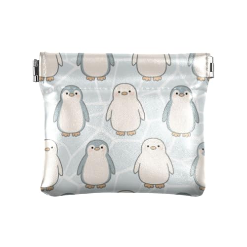 Süßer Pinguin Salbeigrün Mode PU-Leder Kleingeldbörse Tragbarer Kartenhalter für Frauen monedero para carro von SyXIOP