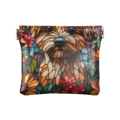 Süßer brauner Hund, Bohemian-Stil, modisch, PU-Leder, kleine Münzgeldbörse, wasserdicht, Kartenschlüssel-Organizer für Damen, Soporte de Monedas Para Carro von SyXIOP