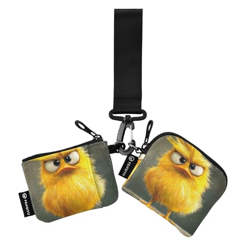 Süßes gelbes Huhn Damen Geldbörsen Kartenetuis Mini Mode Reißverschluss Bargeld Münze Geldbörse mit Reißverschlusstasche für Arbeit Reisen 2 Stück tarjetas de credito para von SyXIOP