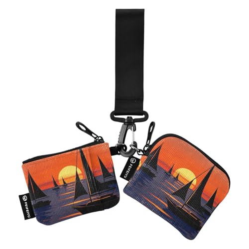 Sunset Boat Rot Blau Damen Geldbörsen Kartenhüllen Dünn Flach Ausweis Protector mit Schlüsselanhänger für Lady 2 Packungen de crédito para Hombre Sunset Boat Rot Blau Damen Geldbörsen Kartenhüllen Dünn Flach Ausweis Protector mit Schlüsselanhänger für Lady 2 Packungen de crédito para Hombre von SyXIOP