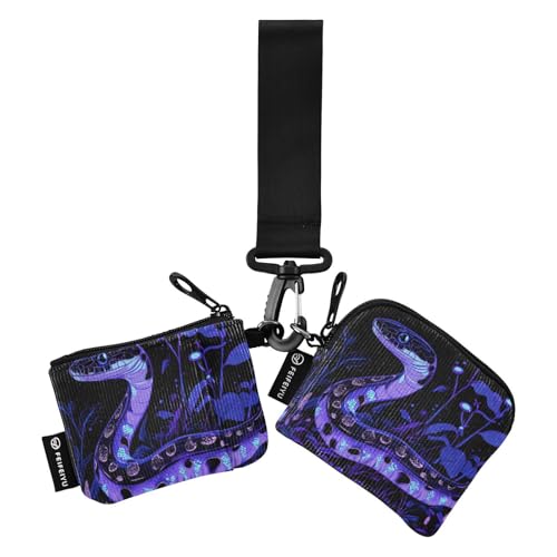 Sweet Blue Ball Python Damen Geldbörsen Kartenetuis Slim Portable Münzbörse Geldbörse Tasche mit Schlüsselanhänger für den täglichen Gebrauch 2 Stück von SyXIOP