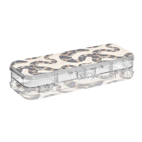 SyXIOP Ball Python Federmäppchen mit Deckel, minimalistisches Design, transparent, 2-lagig, für Schreibwaren SyXIOP Ball Python Federmäppchen mit Deckel, minimalistisches Design, transparent, 2-lagig, für Schreibwaren von SyXIOP