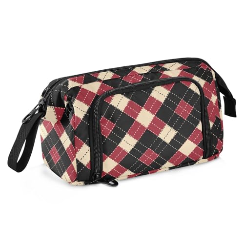 SyXIOP Federmäppchen für Schachbrett, großes Fassungsvermögen, tragbar, für Teenager, College, Rot und Schwarz SyXIOP Federmäppchen für Schachbrett, großes Fassungsvermögen, tragbar, für Teenager, College, Rot und Schwarz von SyXIOP