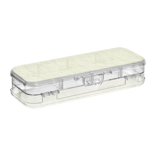SyXIOP Gelbe transparente Stiftebox mit 2 Schichten, Hartschalenetui für Schreibwaren, mit Deckel von SyXIOP