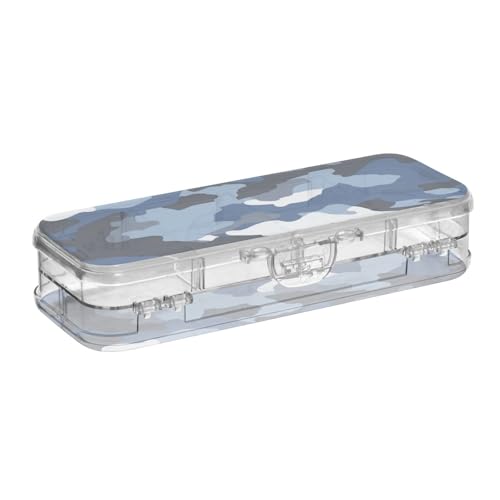 SyXIOP Stiftebox aus Kunststoff, 2-lagig, mit Schnappverschluss, Blau und Weiß, Camouflage-Design SyXIOP Stiftebox aus Kunststoff, 2-lagig, mit Schnappverschluss, Blau und Weiß, Camouflage-Design von SyXIOP