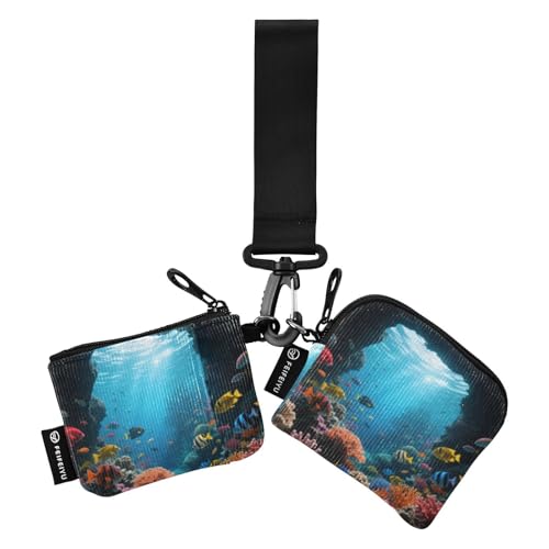 The Deep Blue Seabed Damen-Brieftaschen, Visitenkartenetui, schmal, abnehmbar, mit Handgelenkschlaufe für Damen, 2 Stück, Mujer para tarjetas The Deep Blue Seabed Damen-Brieftaschen, Visitenkartenetui, schmal, abnehmbar, mit Handgelenkschlaufe für Damen, 2 Stück, Mujer para tarjetas von SyXIOP