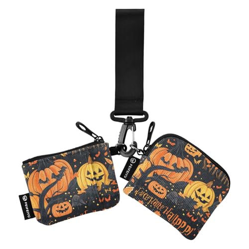 The Evil Yellow Pumpkin Castle on Halloween Women Credit Card Case Coin Purse Minimalist Zipper Coin Purse Wallet with Zipper Coin Pocket for Women 2 Packs Mujer para tarjetas von SyXIOP