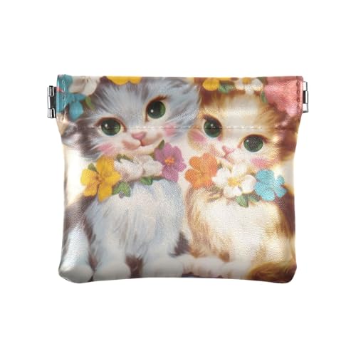 Vinrage Geldbörse mit Retro-Blumen, Katze, Kätzchen, modisch, PU-Leder, kleine Münze, niedlich, Mini-Geldbörse, Münzfach für Damen, monedas para Vinrage Geldbörse mit Retro-Blumen, Katze, Kätzchen, modisch, PU-Leder, kleine Münze, niedlich, Mini-Geldbörse, Münzfach für Damen, monedas para von SyXIOP