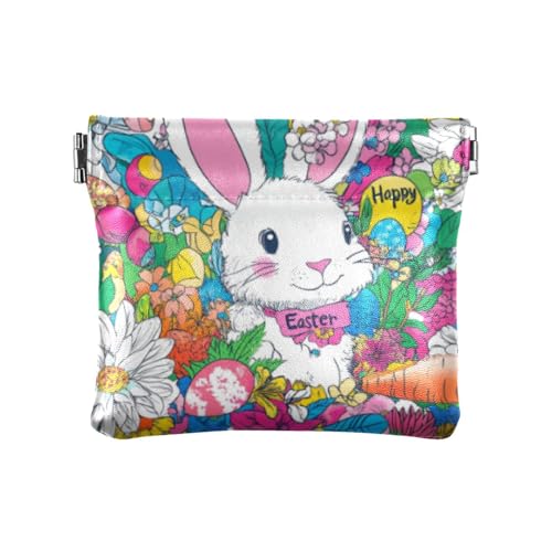 Weiße Hasen-Karotten-Geldbörse für Damen und Herren, Leder, praktische Kleingeldbörse mit Verschluss, für Damen, mondero para Mujer Pequeno von SyXIOP