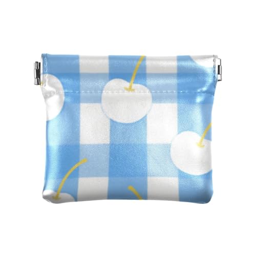 Weiße karierte Äpfel Mode Damen PU Leder Münzbörse Niedlich Make-up Periode Tasche für Frauen Monderos Pequenos Para Monedas von SyXIOP