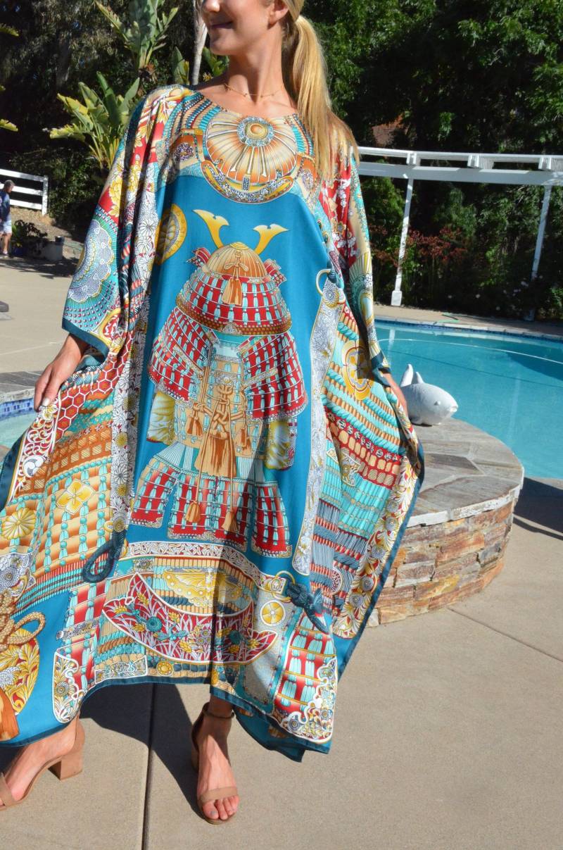 Designer Print Kaftan, Damen Kleid, Strand Coverup, Long Kaftan von SybilsCasualElegance