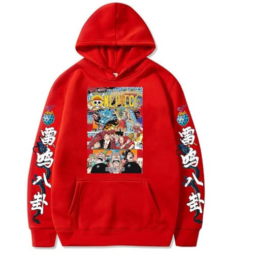 One Piece Hoodie Japanischer Harajuku Kapuzenpullover Baumwolle Techwear Streetwear von Sybnwnwm