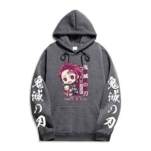 Sybnwnwm Anime Y2K Pullover Nezuko Tanjiro Hoodies Pulli mit Kapuzen Sweatshirt von Sybnwnwm