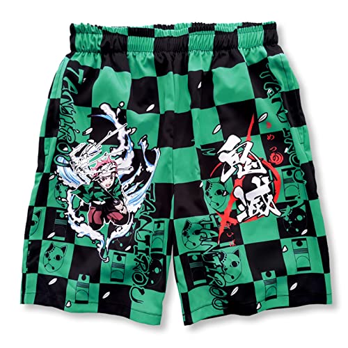 Sybnwnwm Anime Demon Slayer Shorts Quick Dry Beach Board Shorts Cosplay Sommer Schwimmen Surfen Strand Trunks, I, S 7-9 von Sybnwnwm