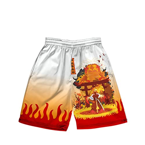 Sybnwnwm Anime Demon Slayer Shorts Quick Dry Beach Board Shorts Cosplay Sommer Schwimmen Surfen Strand Trunks, L, XXS von Sybnwnwm