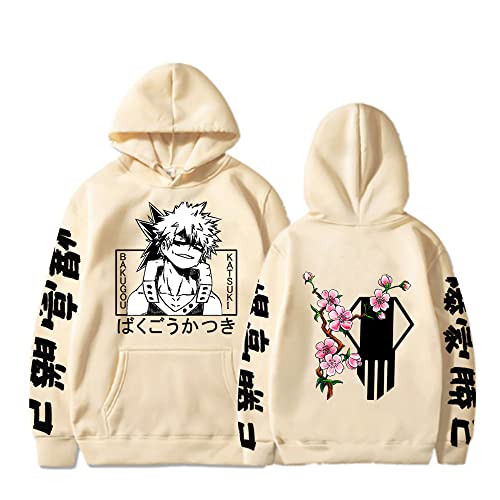 Sybnwnwm Anime My Hero Academia Bakugou Katsuki Hoodies Pullover Sweatshirts Kapuzenpullover von Sybnwnwm