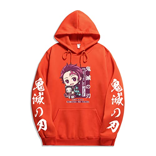 Sybnwnwm Anime Y2K Pullover Nezuko Tanjiro Hoodies Pulli mit Kapuzen Sweatshirt von Sybnwnwm