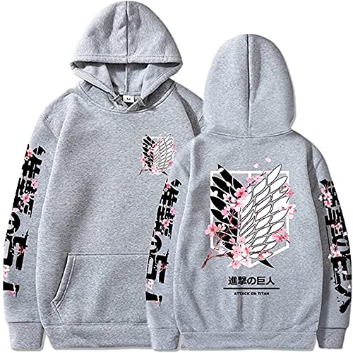 Sybnwnwm Attack on Titan Hoodie Survey Corps Wings of Freedom Print AOT Anime Langarm Pullover Unisex, grau, XXL Sybnwnwm Attack on Titan Hoodie Survey Corps Wings of Freedom Print AOT Anime Langarm Pullover Unisex, grau, XXL von Sybnwnwm