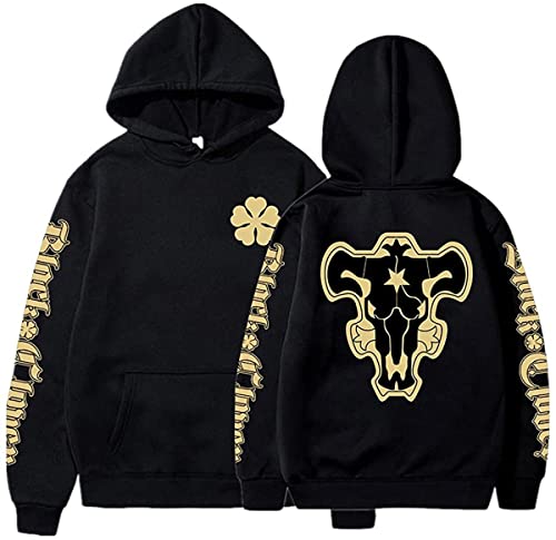 Sybnwnwm Black Clover Hoodies für Herren Asta Cosplay Kostüm Jacke Hoodie Pullover Kapuzenpullover Sweatshirt, Schwarz , XL von Sybnwnwm