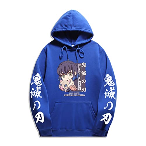 Sybnwnwm Demon Slayer Anime Hoodie Nezuko Inosuke Zenitsu Cosplay Pullover Mit Kapuze Sweatshirt Tops Streetwear von Sybnwnwm