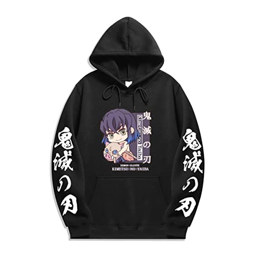 Sybnwnwm Demon Slayer Anime Hoodie Nezuko Inosuke Zenitsu Cosplay Pullover Mit Kapuze Sweatshirt Tops Streetwear von Sybnwnwm