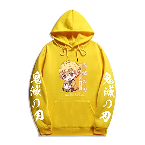 Sybnwnwm Demon Slayer Hoodie Anime Nezuko Tanjiro Inosuke Zenitsu Cosplay Kapuzenpullover Pulli Streetwear von Sybnwnwm