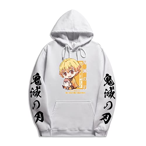 Sybnwnwm Demon Slayer Hoodie Anime Nezuko Tanjiro Inosuke Zenitsu Cosplay Kapuzenpullover Pulli Streetwear von Sybnwnwm