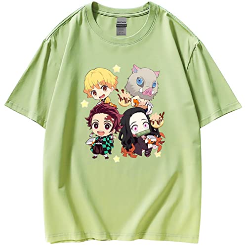 Sybnwnwm Demon Slayer T-Shirt Tanjirou Nezuko Zenitsu, leicht, kurzärmelig, grün, S von Sybnwnwm