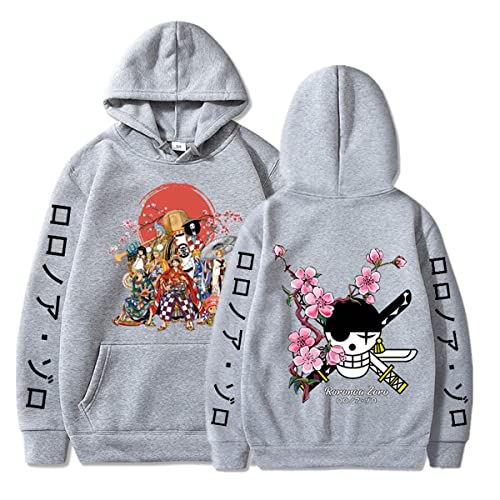 Sybnwnwm Herren Anime One Piece Hoodie 3D Druck Kapuzenpullover Japanische Anime Luffy Chopper Zoro Cosplay Hoodies von Sybnwnwm