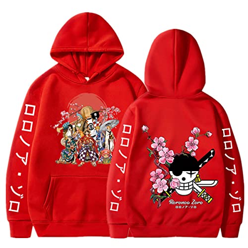 Sybnwnwm Herren Anime One Piece Hoodie 3D Druck Kapuzenpullover Japanische Anime Luffy Chopper Zoro Cosplay Hoodies von Sybnwnwm