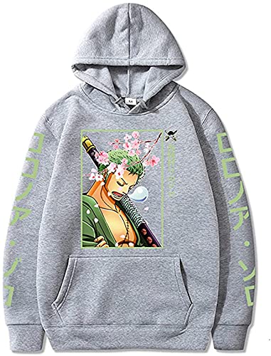 Sybnwnwm Hoodie Anime One Piece Zoro Cosplay Sweatshirts Kapuzenpullover Pullover Herren Damen von Sybnwnwm