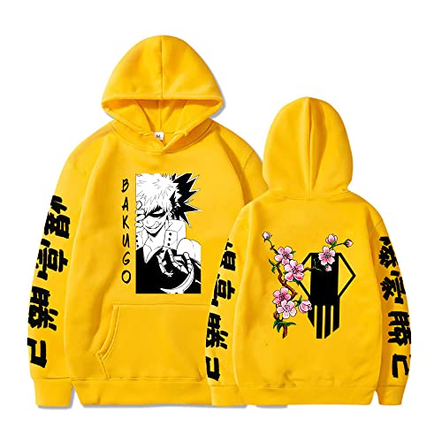 Sybnwnwm My Hero Academia Hoodie Bakugou Katsuki Hoodies Pullover Sweatshirts Kapuzenpullover Herren Damen von Sybnwnwm