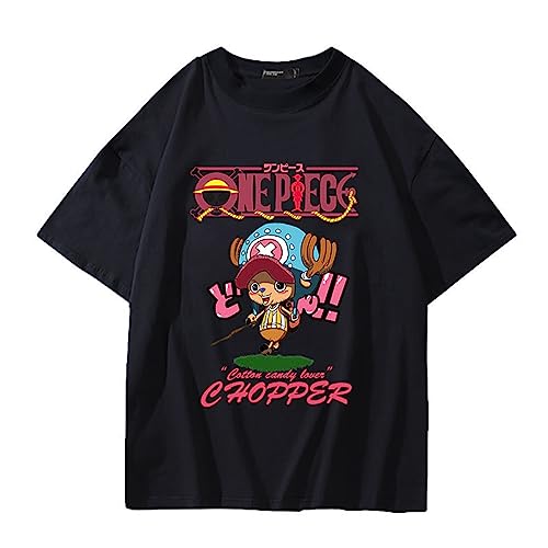 Sybnwnwm One Piece Anime T-Shirt Chopper Neuheit Mode Kurzarm 3D Druck Jungen und Herren von Sybnwnwm