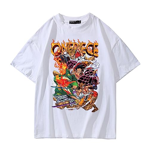 Sybnwnwm One Piece Anime T-Shirt Ruffy Zoro Nami Neuheit Mode Kurzarm 3D Druck Jungen und Herren von Sybnwnwm