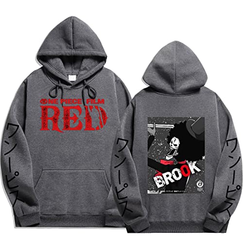 Sybnwnwm One Piece Hoodie Brook Cosplay Langarm Hoodies Pullover Sweatshirts mit Kapuze Outfit für Damen und Herren, dunkelgrau, M von Sybnwnwm