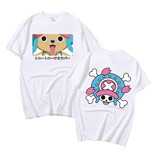 Sybnwnwm One Piece Shirt Chopper Print Adult Crew Kurzarm T-Shirt Tops, weiß, S von Sybnwnwm