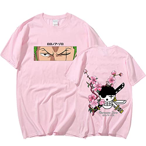 Sybnwnwm One Piece Tshirt Zoro Cute Casual Leicht Weich Anime Crewneck Fashion T Shirt von Sybnwnwm