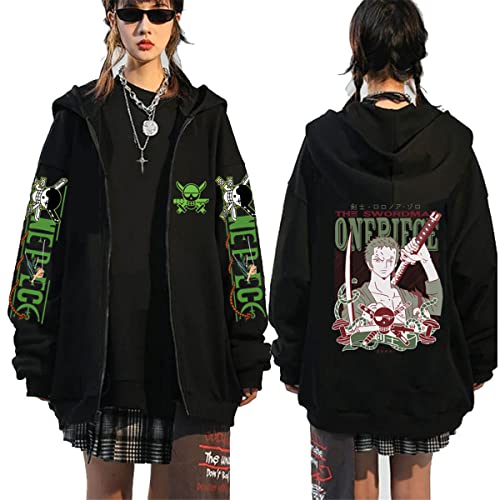 Sybnwnwm One Piece Zipper Hoodie Ruffy ACE Cosplay Kapuzenpullover Hoodies Jacke Zip Up Coat Sweatshirts von Sybnwnwm