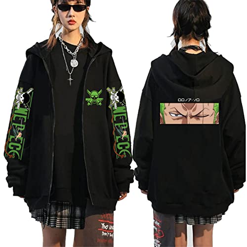 Sybnwnwm One Piece Zipper Hoodie Ruffy ACE Cosplay Kapuzenpullover Hoodies Jacke Zip Up Coat Sweatshirts von Sybnwnwm