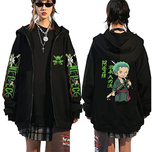 Sybnwnwm One Piece Zipper Hoodie Ruffy ACE Cosplay Kapuzenpullover Hoodies Jacke Zip Up Coat Sweatshirts von Sybnwnwm