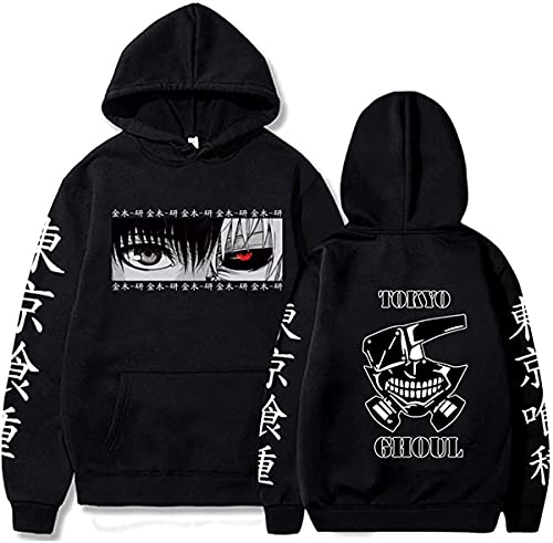 Sybnwnwm Tokyo Ghoul Hoodie Anime Kapuzenpullover Hoodies Langarm Sweatshirt für Männer Frauen, Schwarz , L von Sybnwnwm