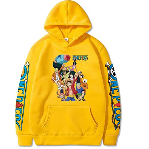 Sybnwnwm Unisex One Piece Hoodie Ruffy Zoro Chopper Pullover Langarm Sweatshirts Kapuzenpullover von Sybnwnwm