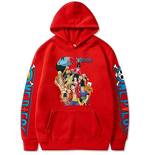 Sybnwnwm Unisex One Piece Hoodie Ruffy Zoro Chopper Pullover Langarm Sweatshirts Kapuzenpullover von Sybnwnwm